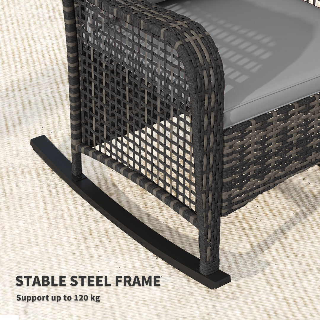 Rattan Rocking Chair - Light Grey