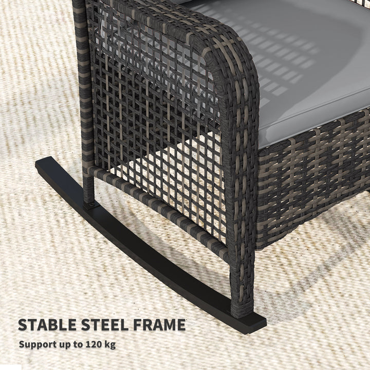 Rattan Rocking Chair - Light Grey