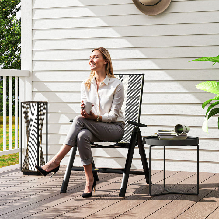 Rattan Reclining Garden Chairs - Black