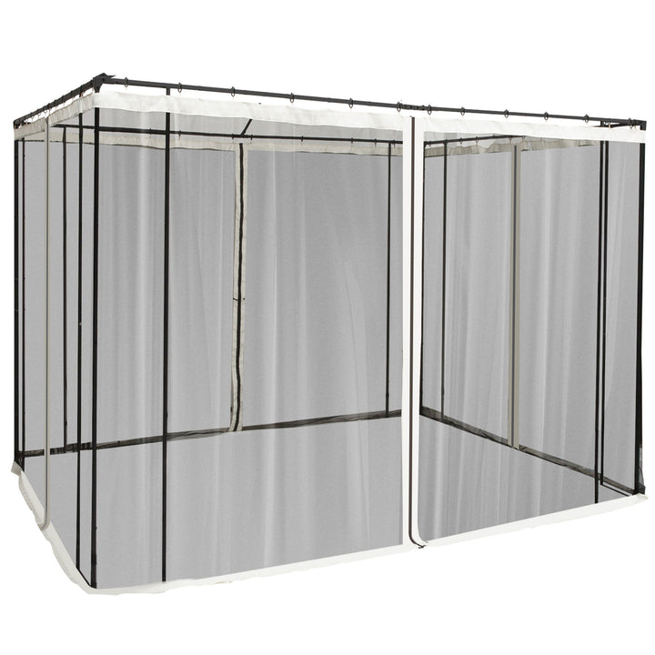 Outsunny Replacement Mesh Mosquito Netting Screen Walls for 10 x 10ft Patio Gazebo, 4-panel Sidewalls with Zippers (Wall Only, Canopy Not Included)