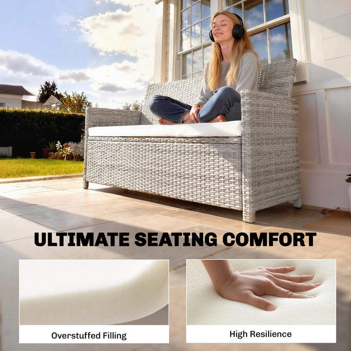 Outdoor Seat Cushion Pads for Rattan Furniture, 3 PCs Garden Furniture