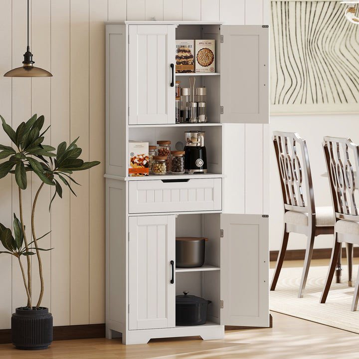 172 cm Tall Kitchen Pantry Cupboard with Small Open Counter - view 2
