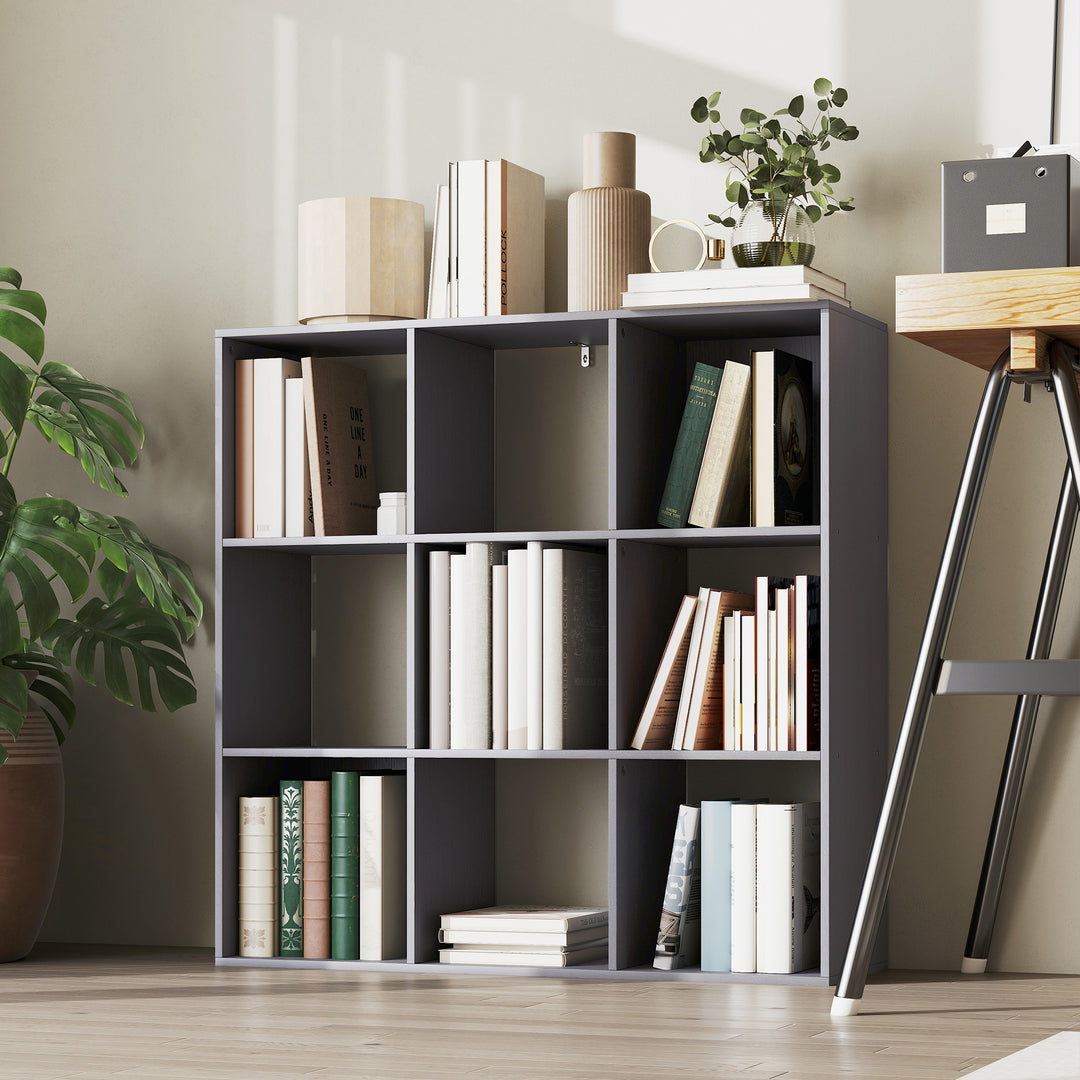 Nine-Cube Storage Shelf - Grey