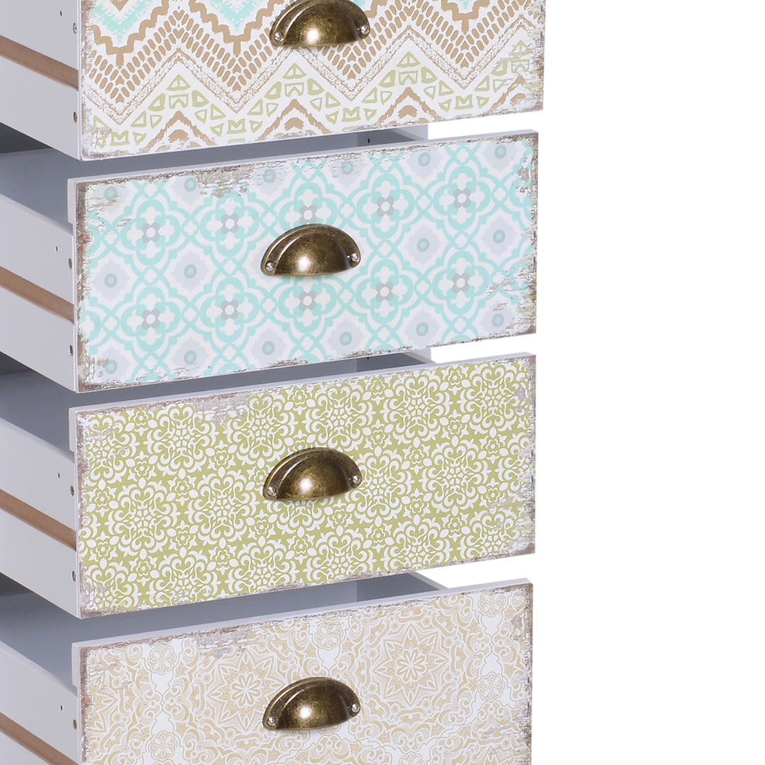 Chest of 5 Drawers Bedside Cabinet Side Storage Chest Entryway Living Room Bedroom Furniture Organizer Unit
