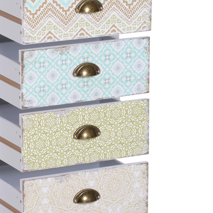 Chest of 5 Drawers Bedside Cabinet Side Storage Chest Entryway Living Room Bedroom Furniture Organizer Unit