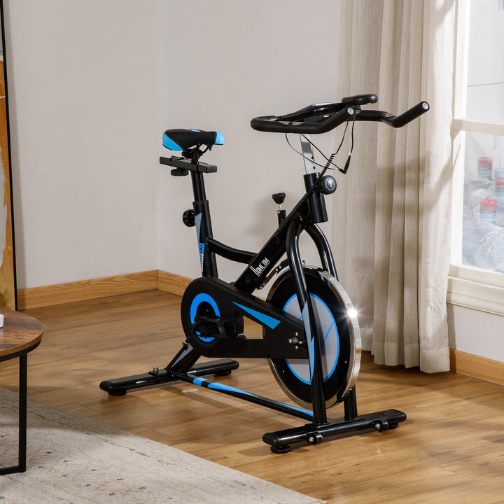 HOMCOM Stationary Exercise Bike, 8kg Flywheel Indoor Cycling Workout Fitness Bike, Adjustable Resistance Cardio Exercise Machine w/ LCD Monitor Black