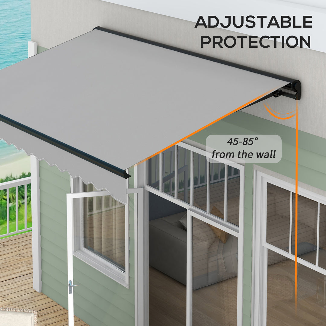 Electric Awning with Aluminium Frame and Remote Control, 3 x 2m, Light Grey