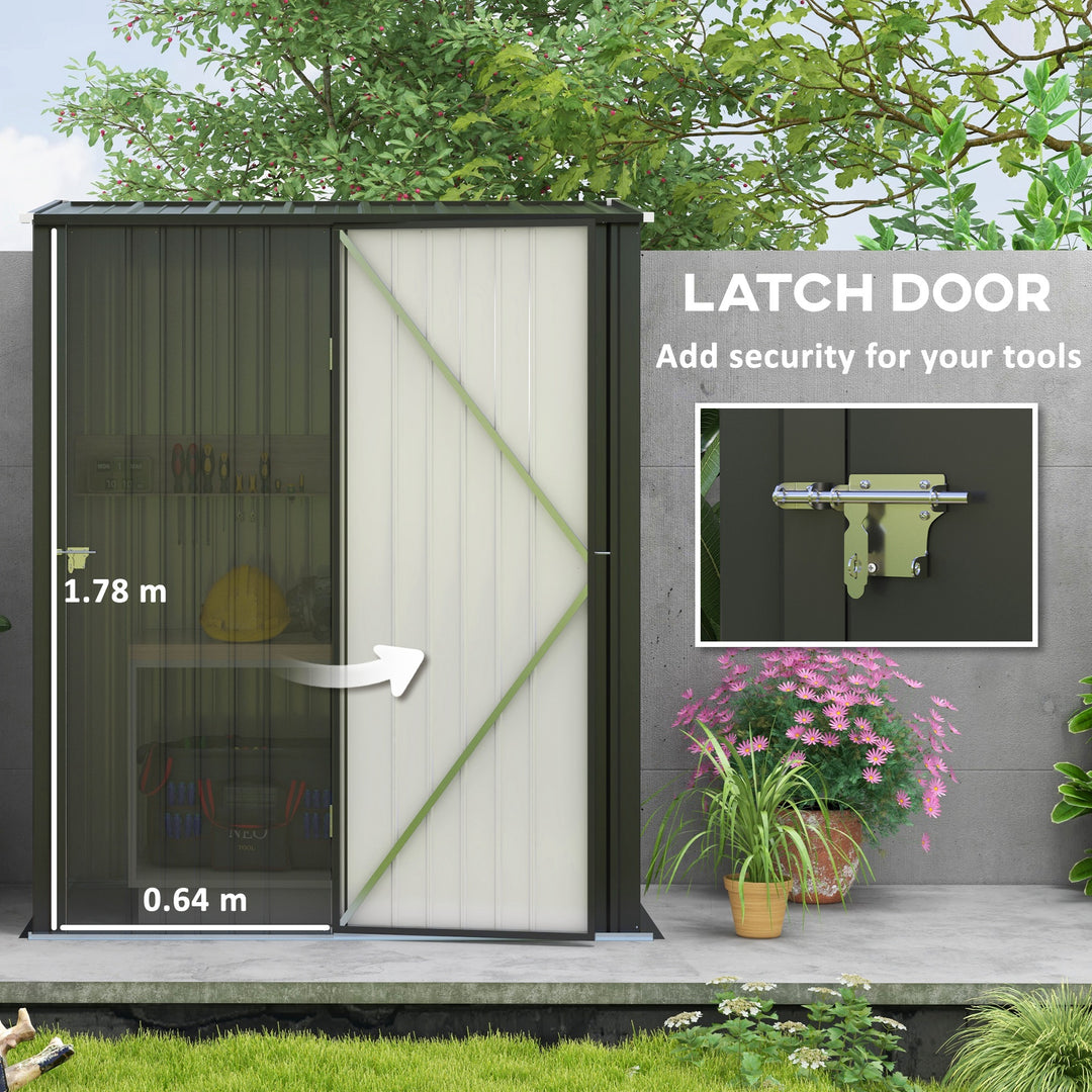5.3 x 3.1ft Corrugated Steel Garden Shed - Black