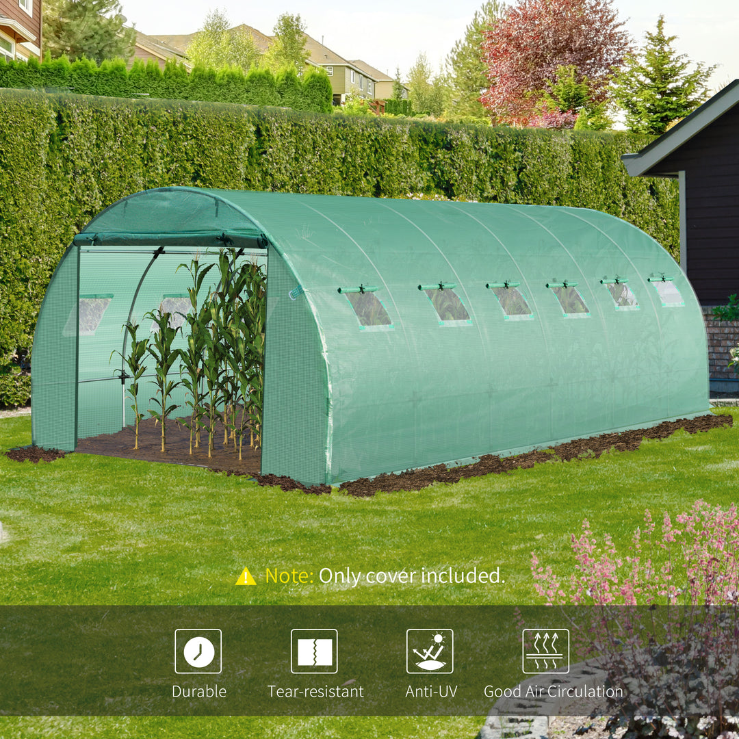 Outsunny 6 x 3 x 2m Greenhouse Replacement Cover ONLY Winter Garden Plant PE Cover for Tunnel Walk