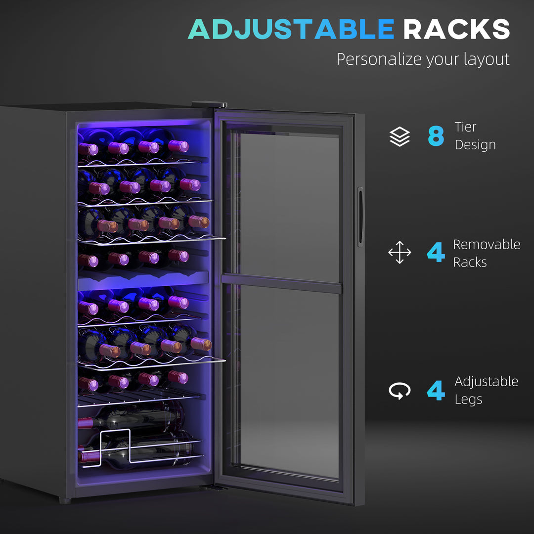 32 Bottle Dual Zone 5-18℃ Wine Fridge - Black
