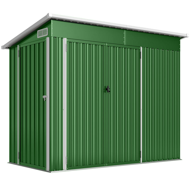 7.5 x 4.3ft Metal Garden Storage Shed, Waterproof Outdoor Shed with Tr