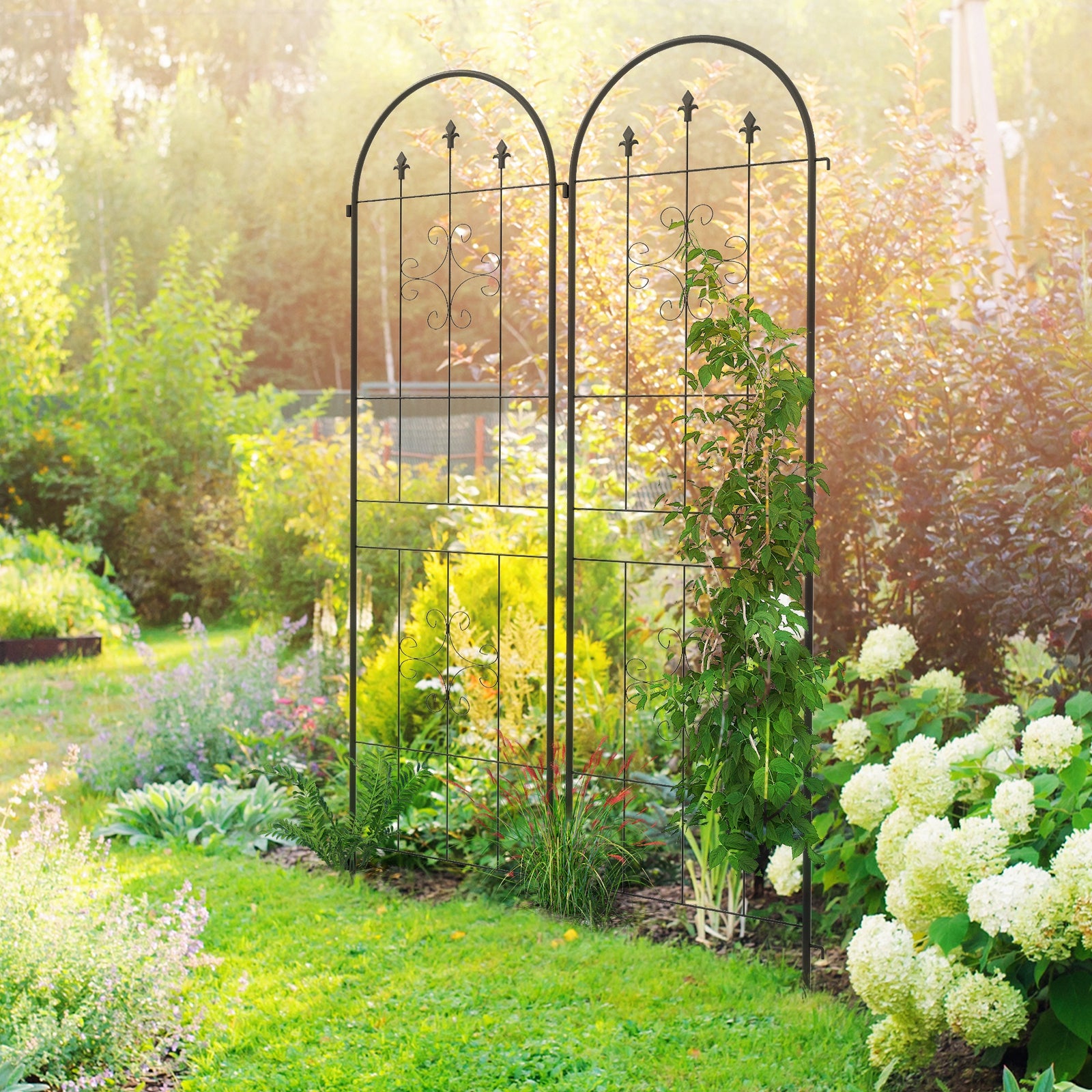 Set of Two Spiral Anchor Garden Trellis Panels