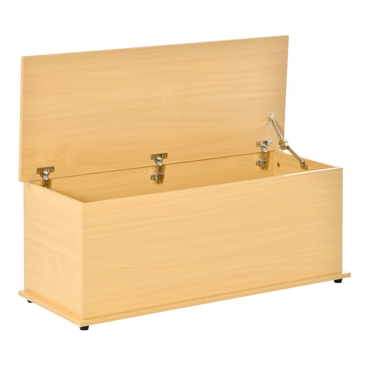 113L Storage Chest, Storage Box with Flip-Top Lid and 2 Safety Hinges, Storage Trunk for Living Room, Entryway, 100 x 40 x 40 cm, Burlywood