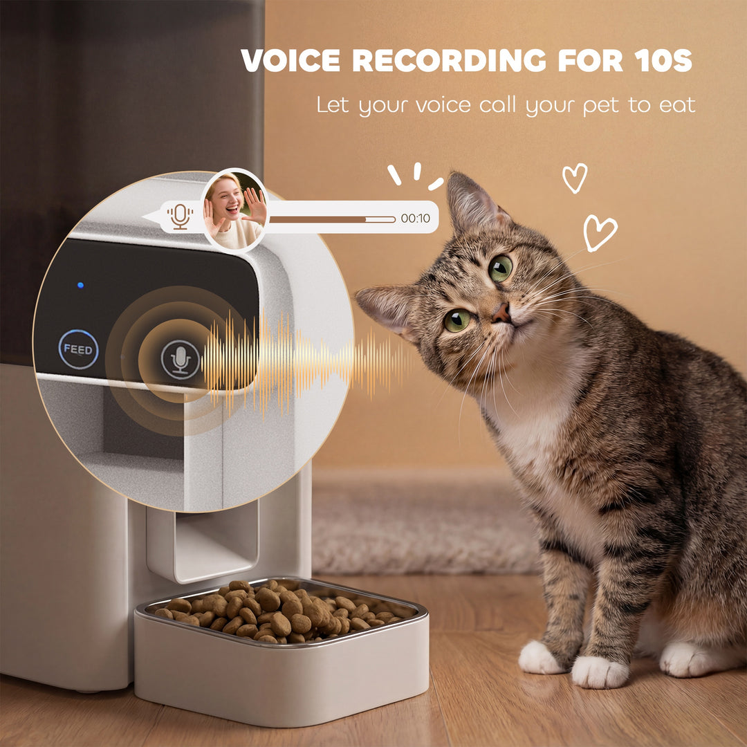 Automatic Cat Feeder, 4.5L WiFi Cat Food Dispenser with Timer, Program