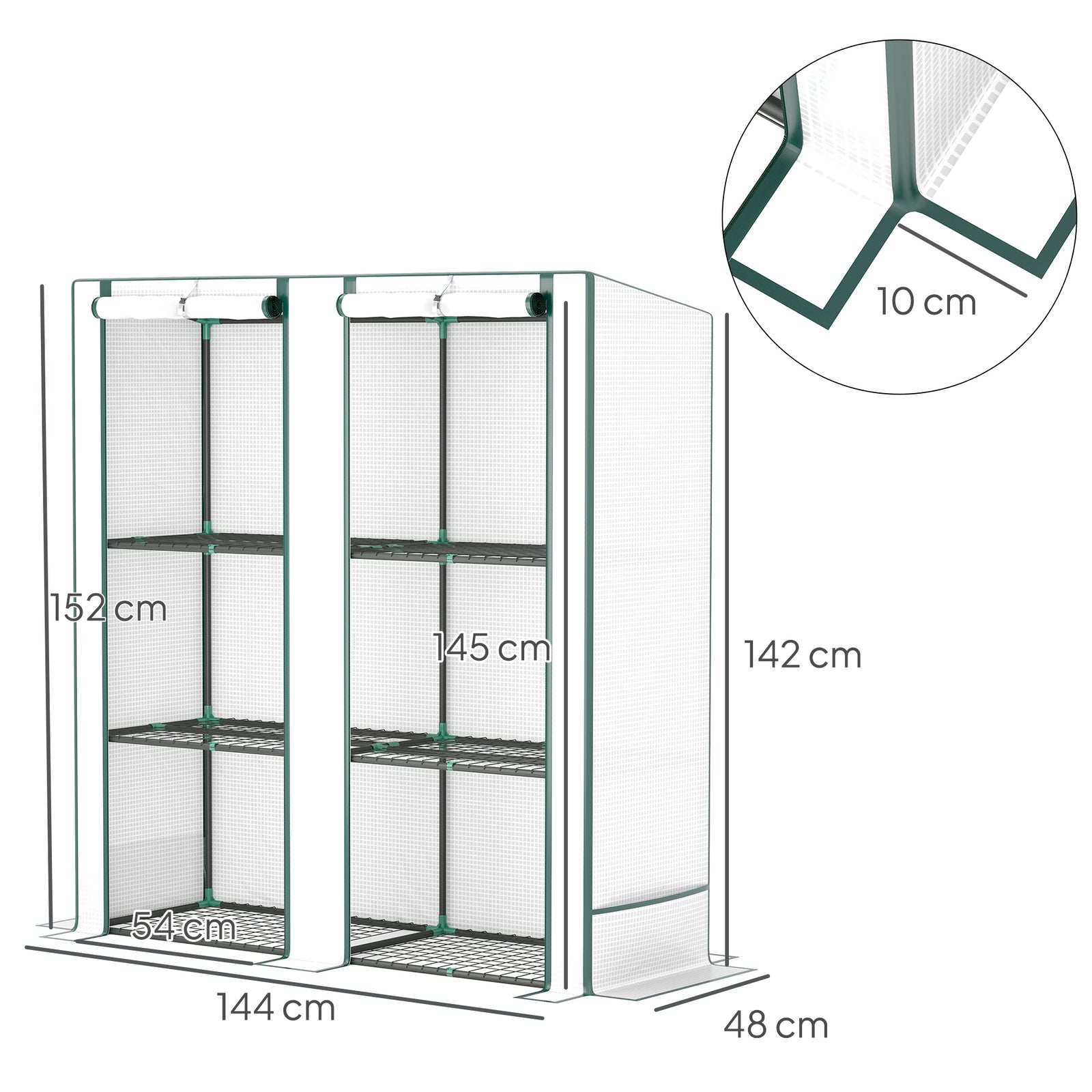 Three-Tier Mini Greenhouse - White