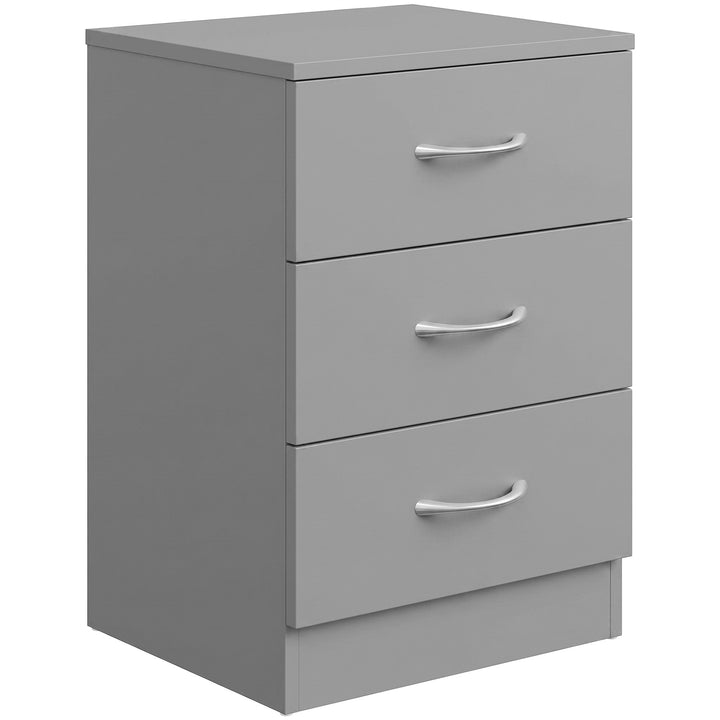 MCL Three-Drawer Simple Bedside Table - Grey