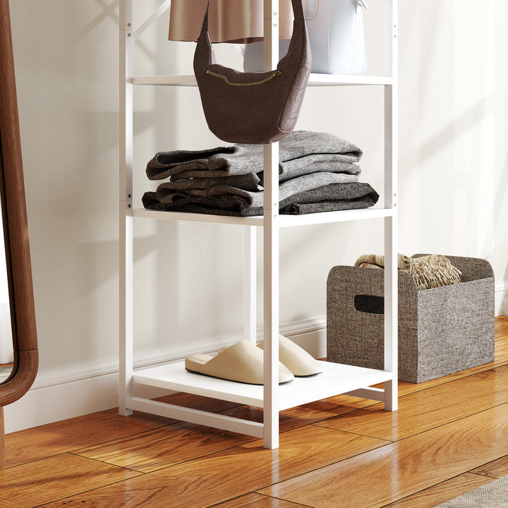 Multi-Storage Clothes Rack - White
