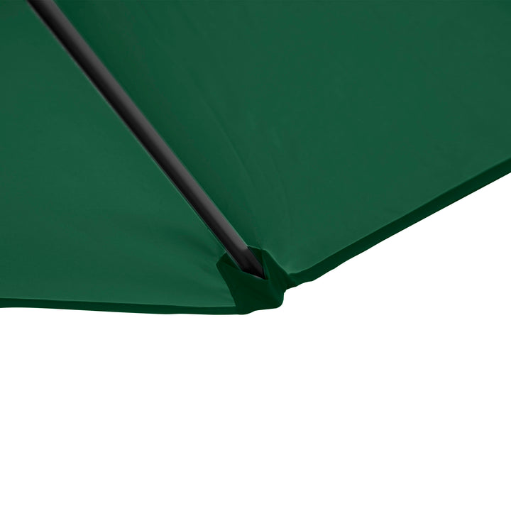 2.5M Garden Cantilever Parasol, Offset Roma Patio Umbrella Hanging Sun Shade Canopy Shelter with 360° Rotation and Cross Base, Green