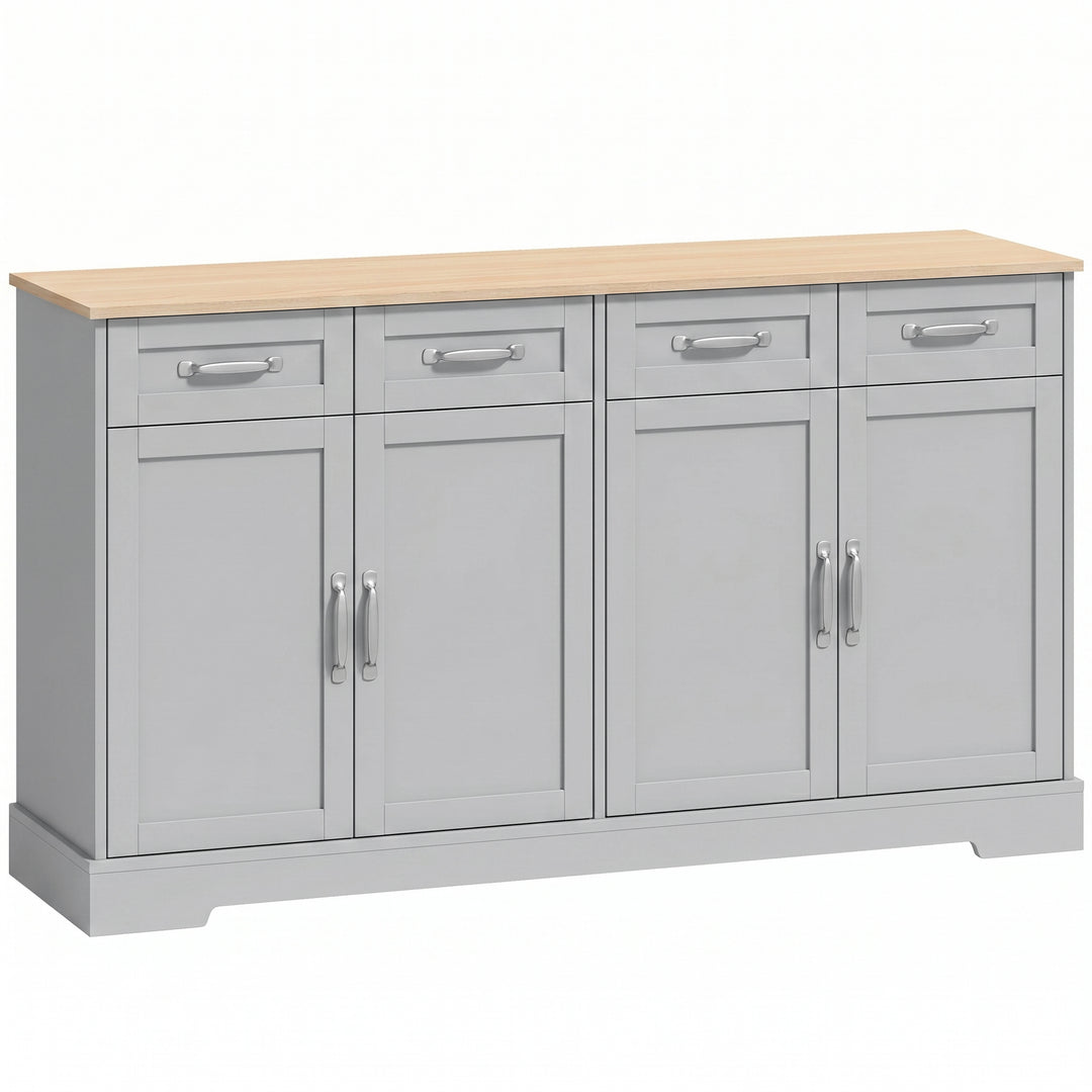 Sideboard Buffet Cabinet, 140 cm Kitchen Storage Cabinet with 4 Drawer