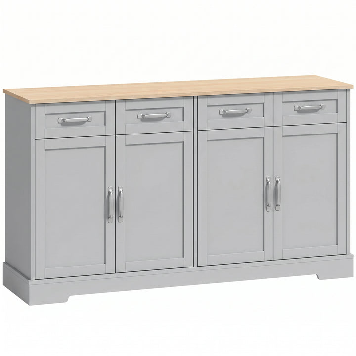 Sideboard Buffet Cabinet, 140 cm Kitchen Storage Cabinet with 4 Drawer