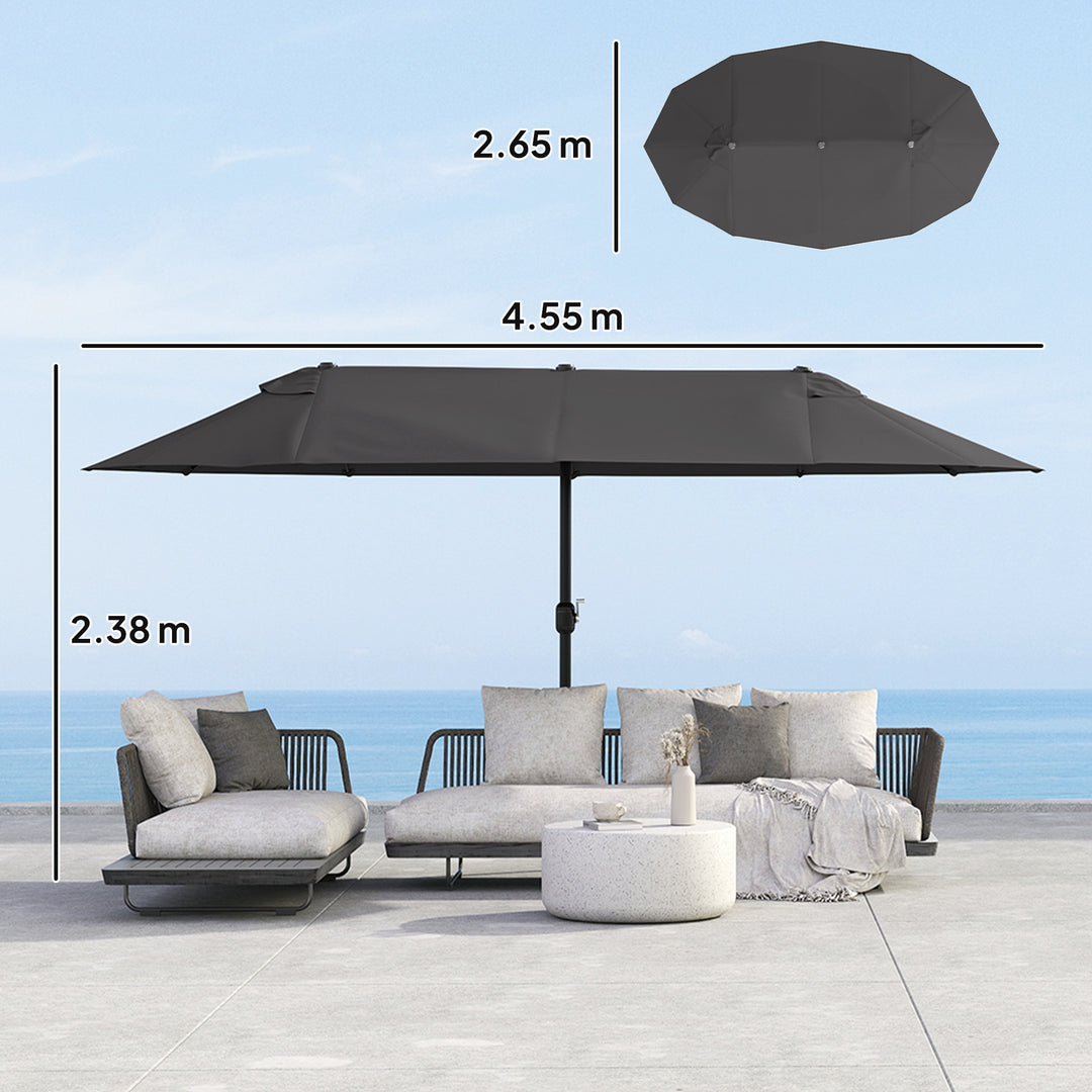 MCL 4.6m Double Garden Parasol - Black