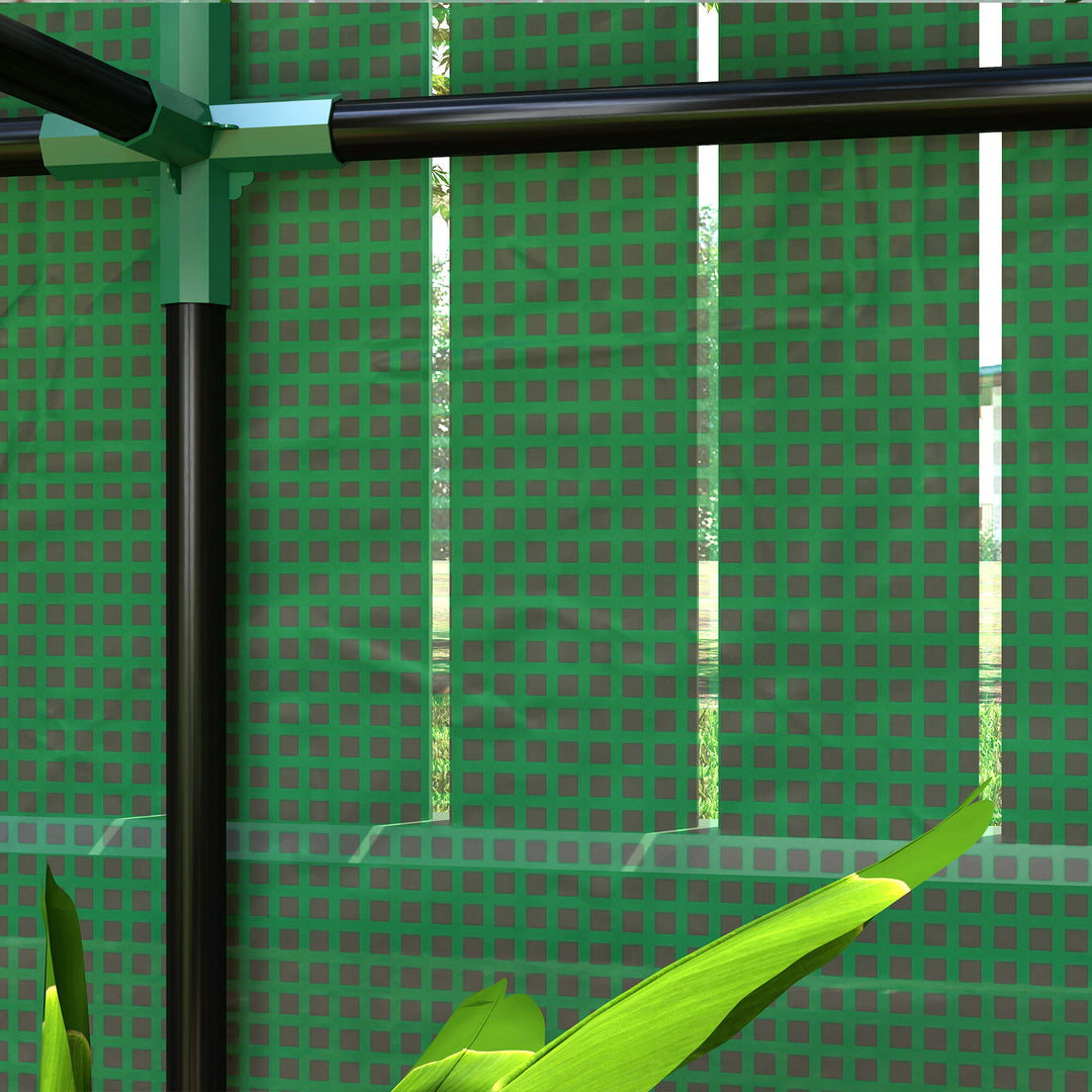 40 x 100cm Three Shelf Steel Frame Greenhouse - Green