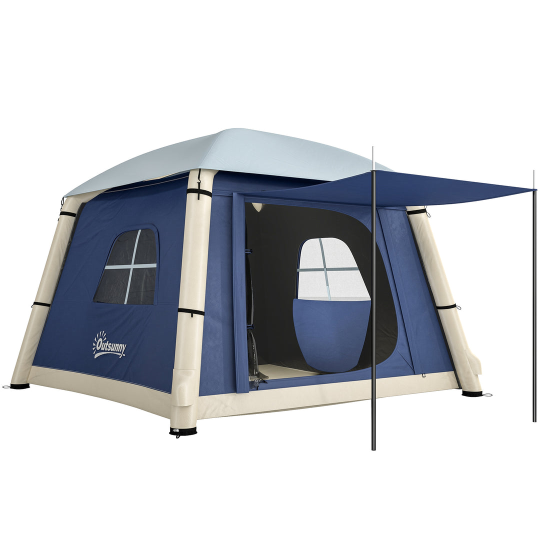 Inflatable Camping Tent w/ Hand Pump, Easy Setup 1/2 Person Blow Up Te