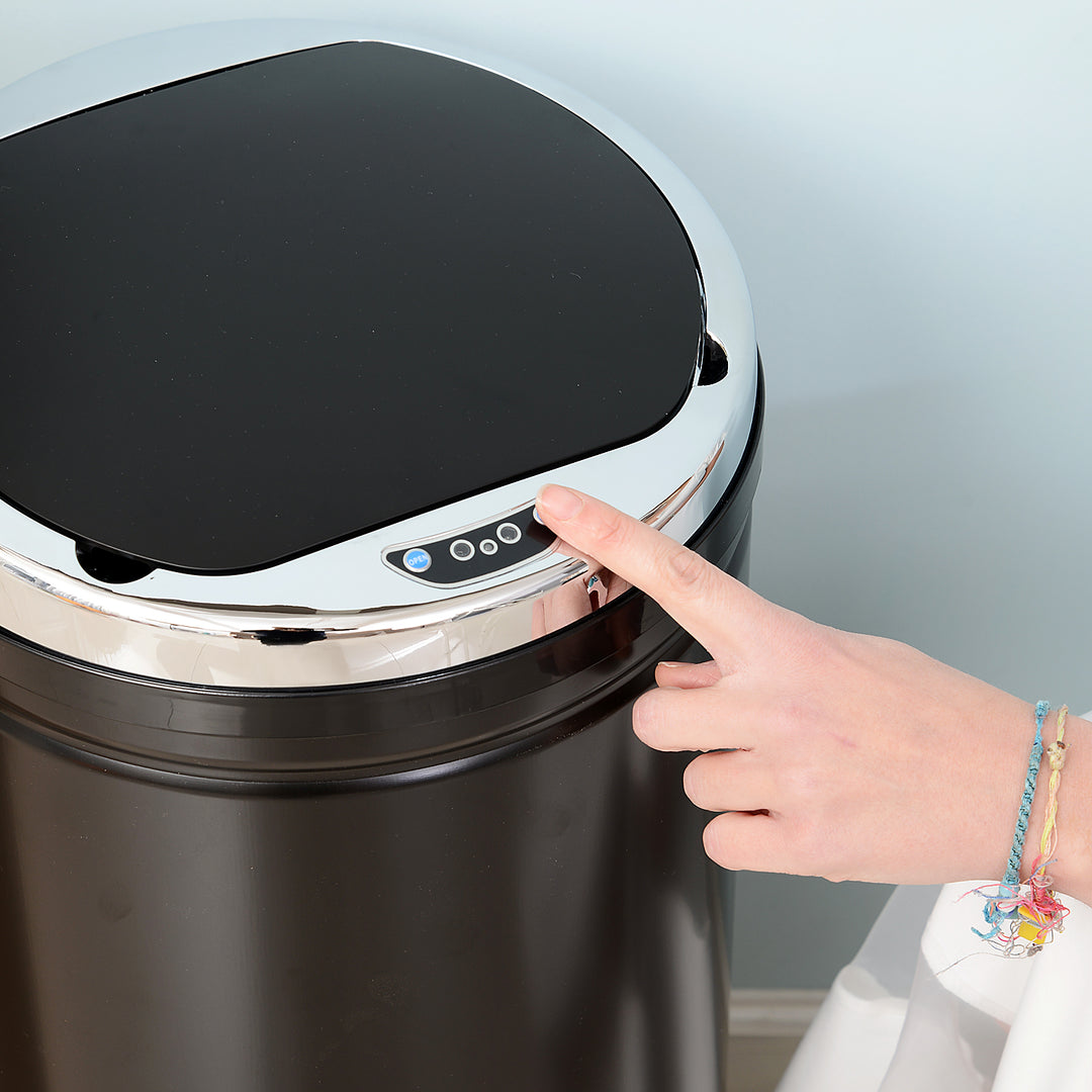 50L Sensor Bin with Quiet Soft-Close Lid, Automatic Touchless Motion Sensor Rubbish Bin with Fingerprint Resistant, Stainless Steel for Hygienic Kitchen, Home Office Use, Black