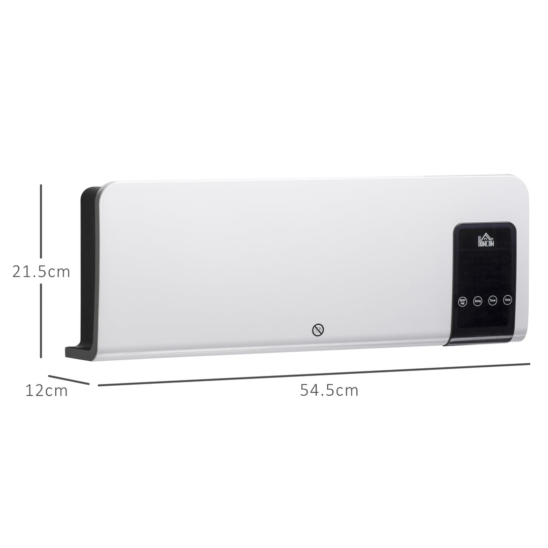 HOMCOM 2000W Wall-Mounted Heater, 18-45°C Temperature, White
