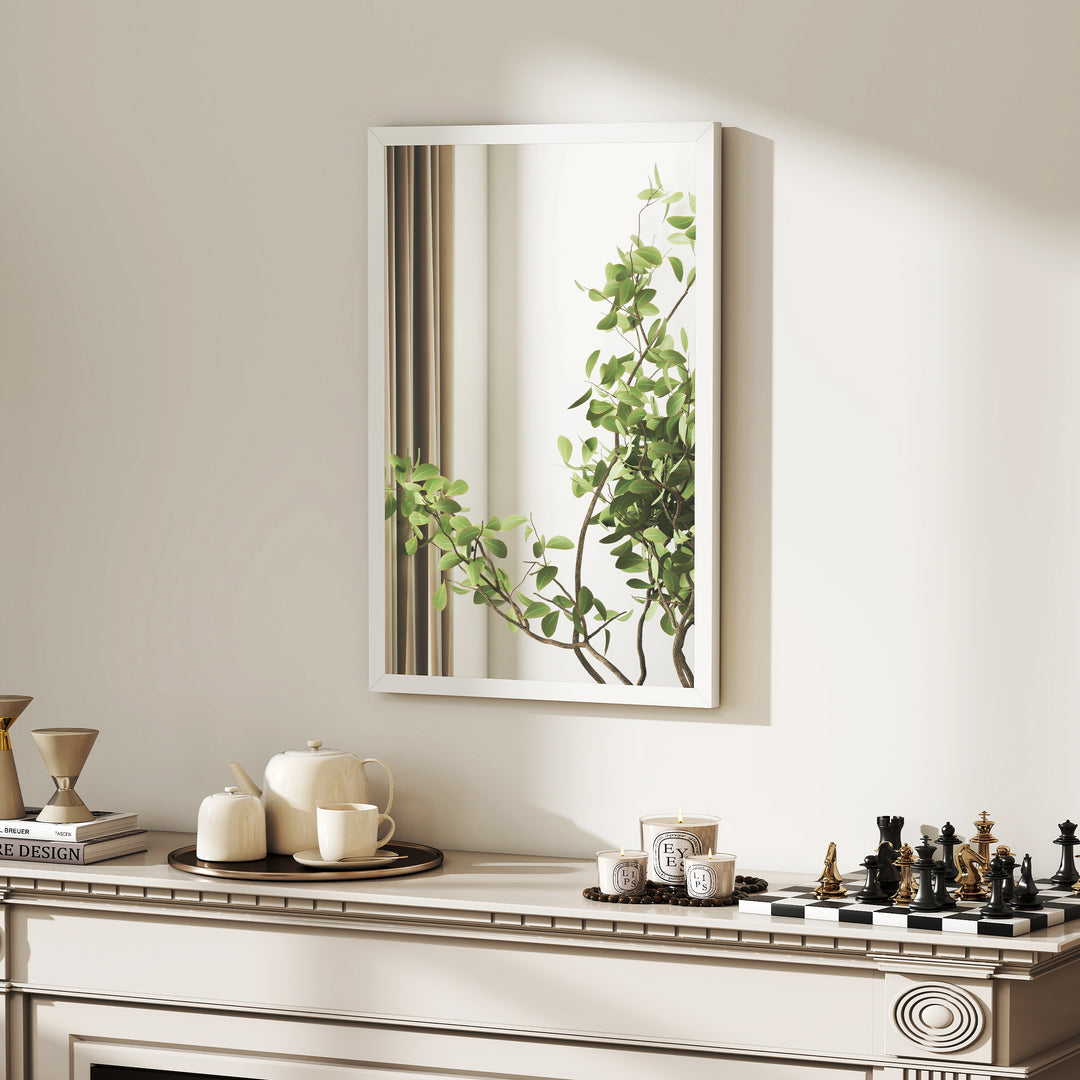 Wall Bathroom Mirror, 60 x 40 cm Wall-Mounted Mirror for Living Room, 
