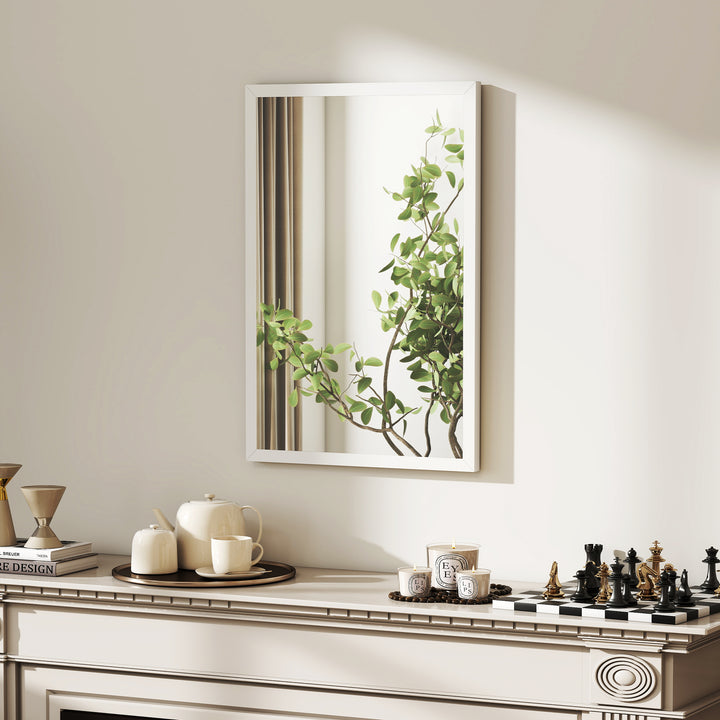 Wall Bathroom Mirror, 60 x 40 cm Wall-Mounted Mirror for Living Room, 