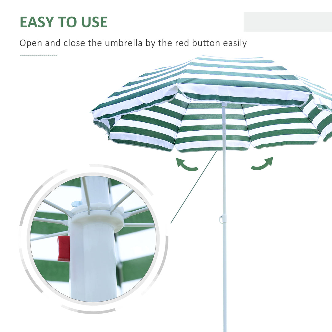 Outsunny Large 1.8m Patio Garden Beach Sun Crank Umbrella Sunshade Folding Tilt Crank Parasol New | Aosom UK