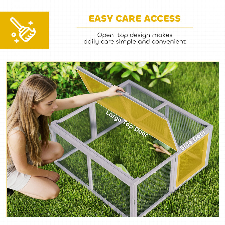 Rabbit Hutch Outdoor, Foldable Guinea Pig House with Openable Top, for