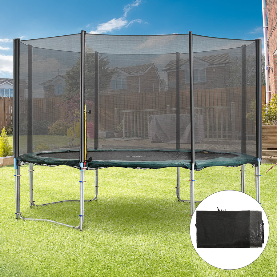 13ft Trampoline Net Replacement Safety Net Enclosure Net Spare w/ 8 Poles
