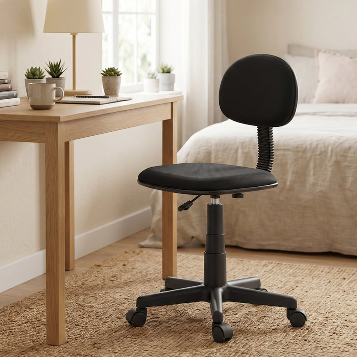 Small Armless Office Chair - Black