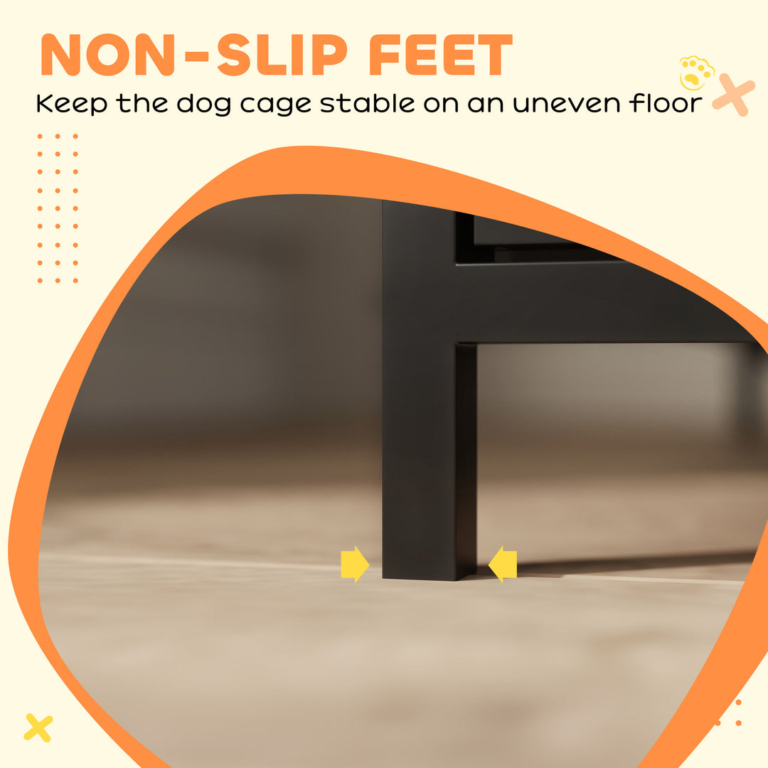Dog Crate Furniture with Anti-Chew Resistant Mesh, Anti-Escape Single Door, for Medium Dogs, 80 x 55 x 72 cm