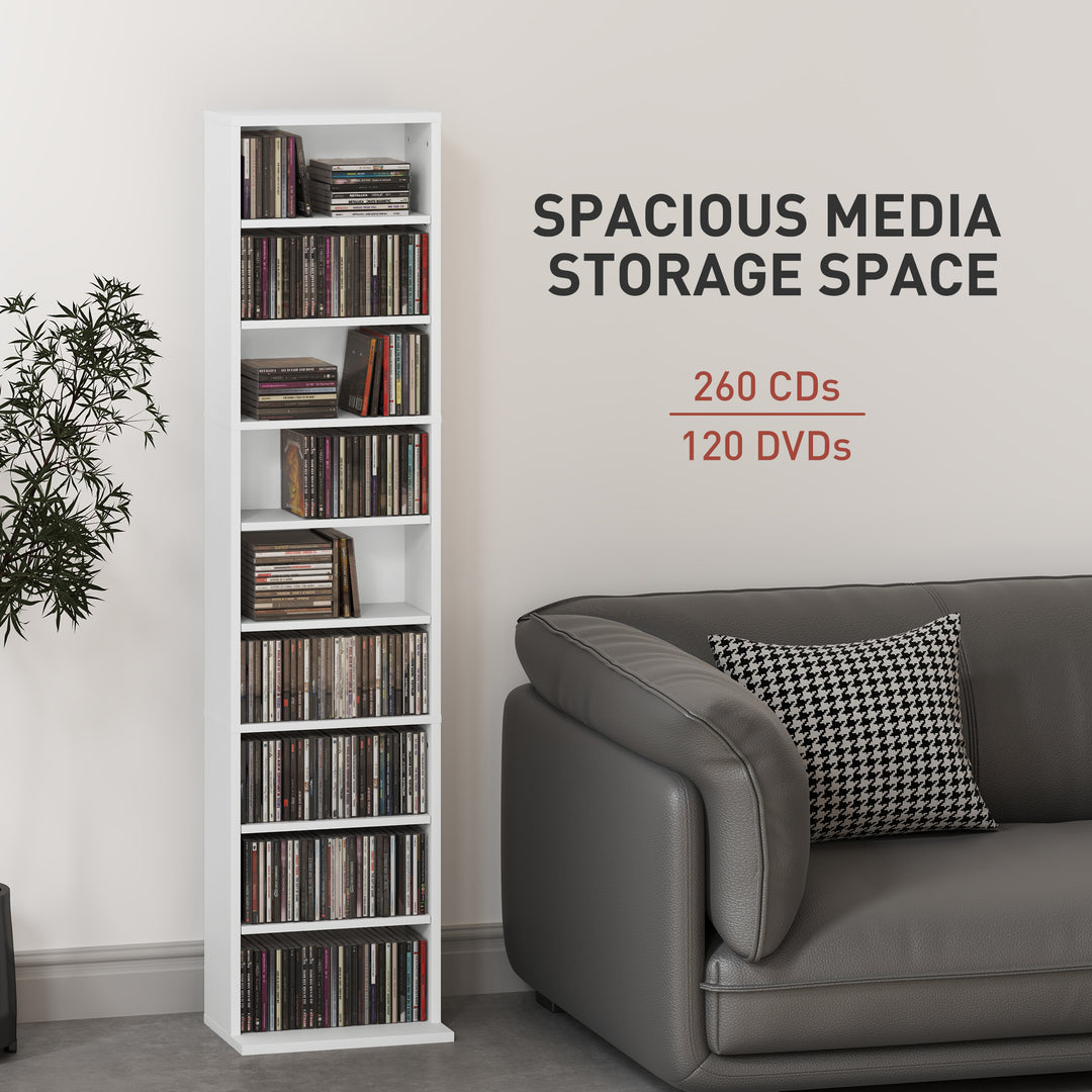 260 Narrow CD Storage Unit - White