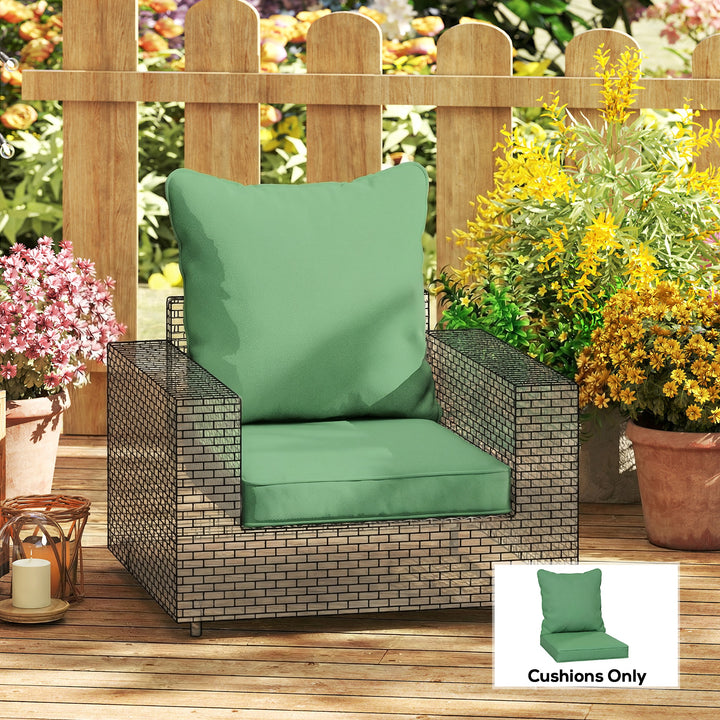 Seat and Back Padded Cushion Set, CUSHION ONLY - Green