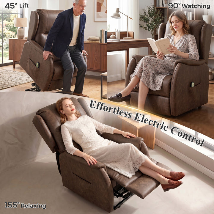 Power Lift Recliner Chair, Dual Motor Electric Lift Chair for Elderly 