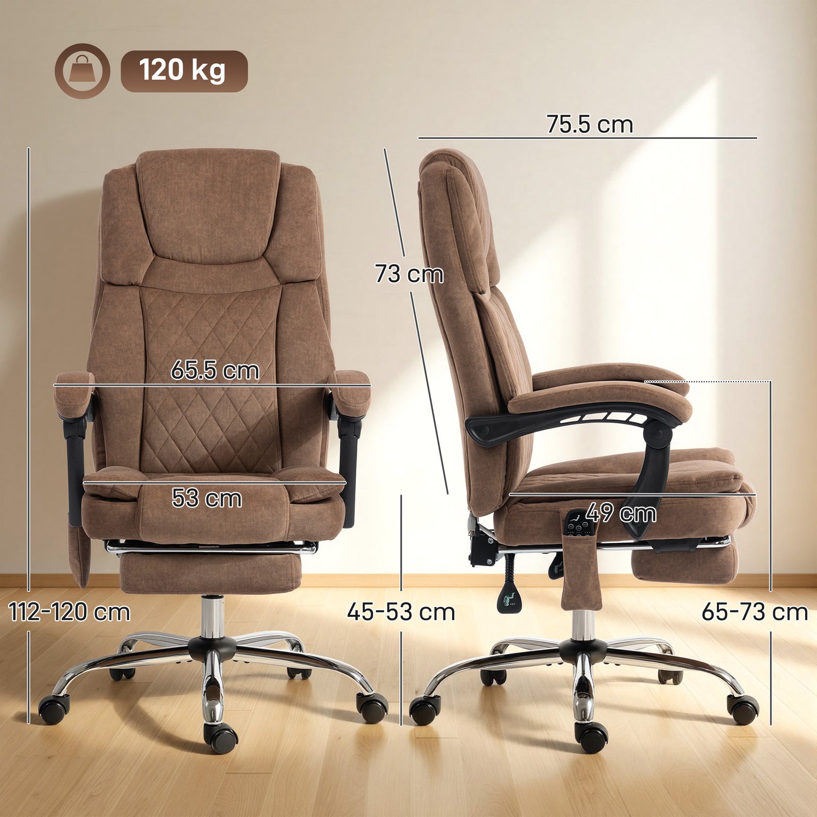 Office Chair with 6-Point Vibration Massage and Heat, Executive Comput