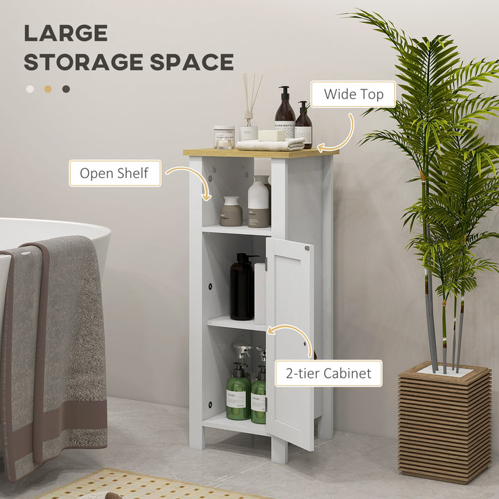 Slim Bathroom Storage Cabinet - White