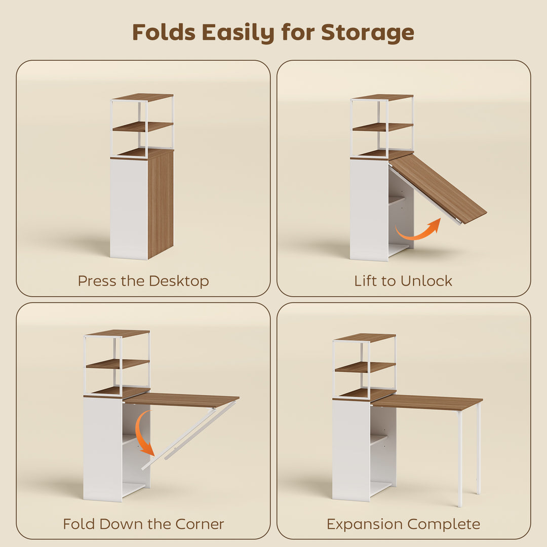 Folding Shelf and Work Table - Natural