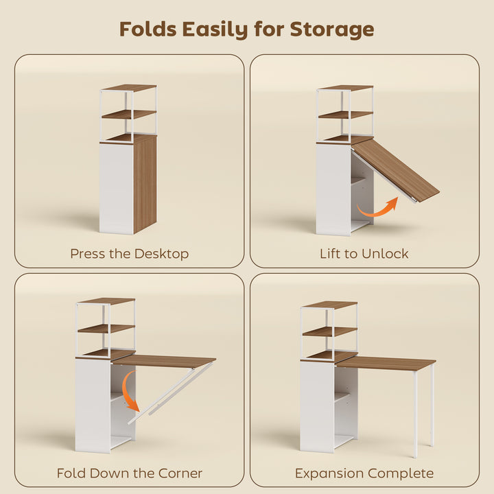 Folding Shelf and Work Table - Natural