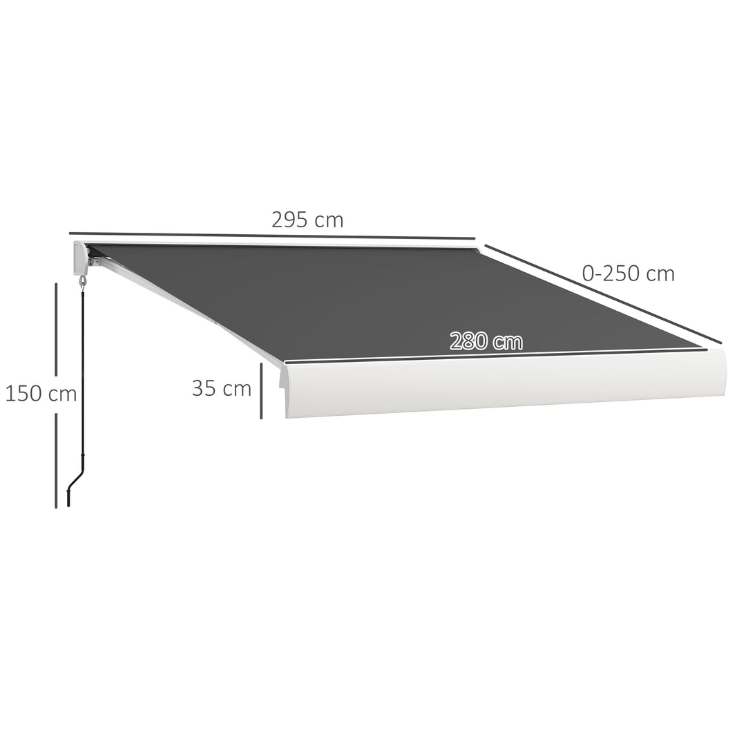 2.5 x 3m Electric Cassette Awning, with Remote - Grey