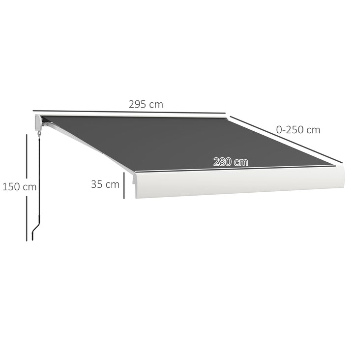 2.5 x 3m Electric Cassette Awning, with Remote - Grey