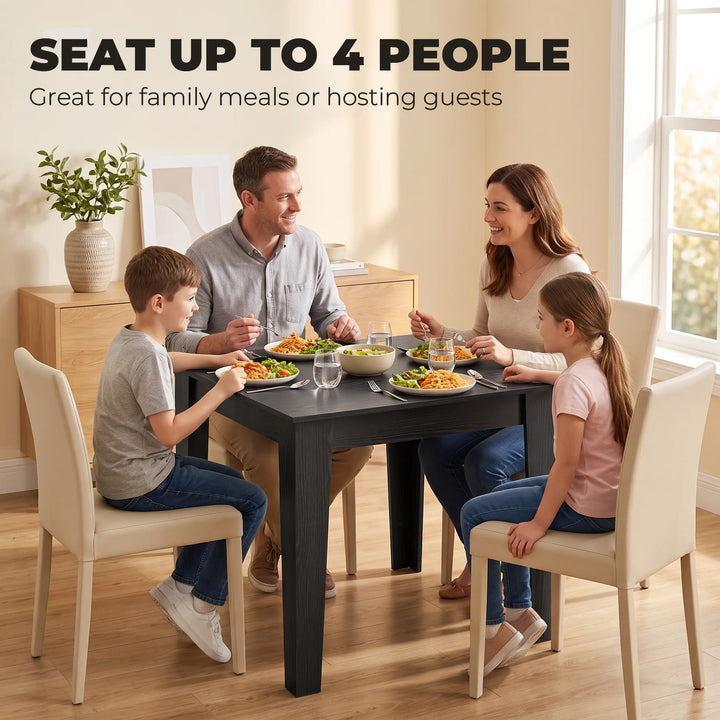 Dining Table for 4, 80L x 80W x 75Hcm, Modern Square Kitchen Table - view 4