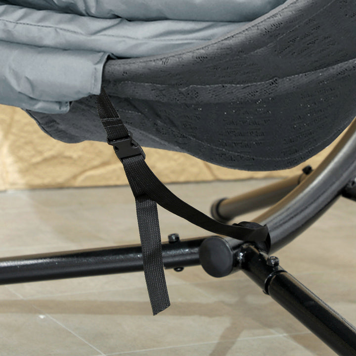 Round Egg Basket Chair, with Steel Stand, Charcoal Grey