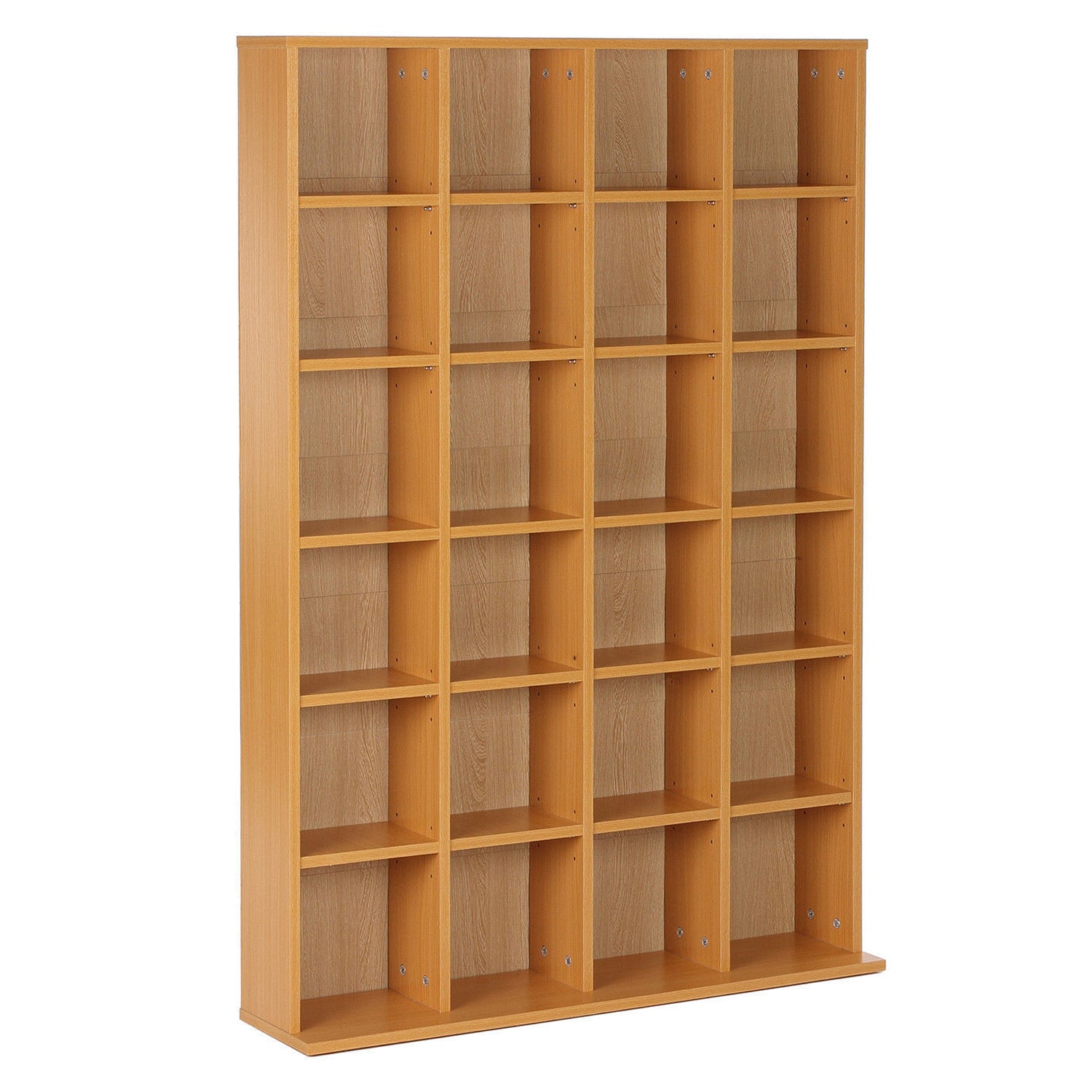 CD Storage Unit with Adjustable Shelves, 89 x 130.5 cm, Beech Wood Finish