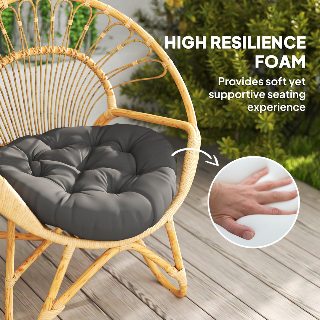 Set of Two Φ60cm Outdoor Cushions - Dark Grey