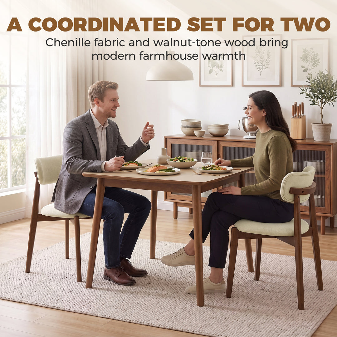 Dining Chairs Chenille Upholstered Kitchen Chairs Curved Backrest - view 4